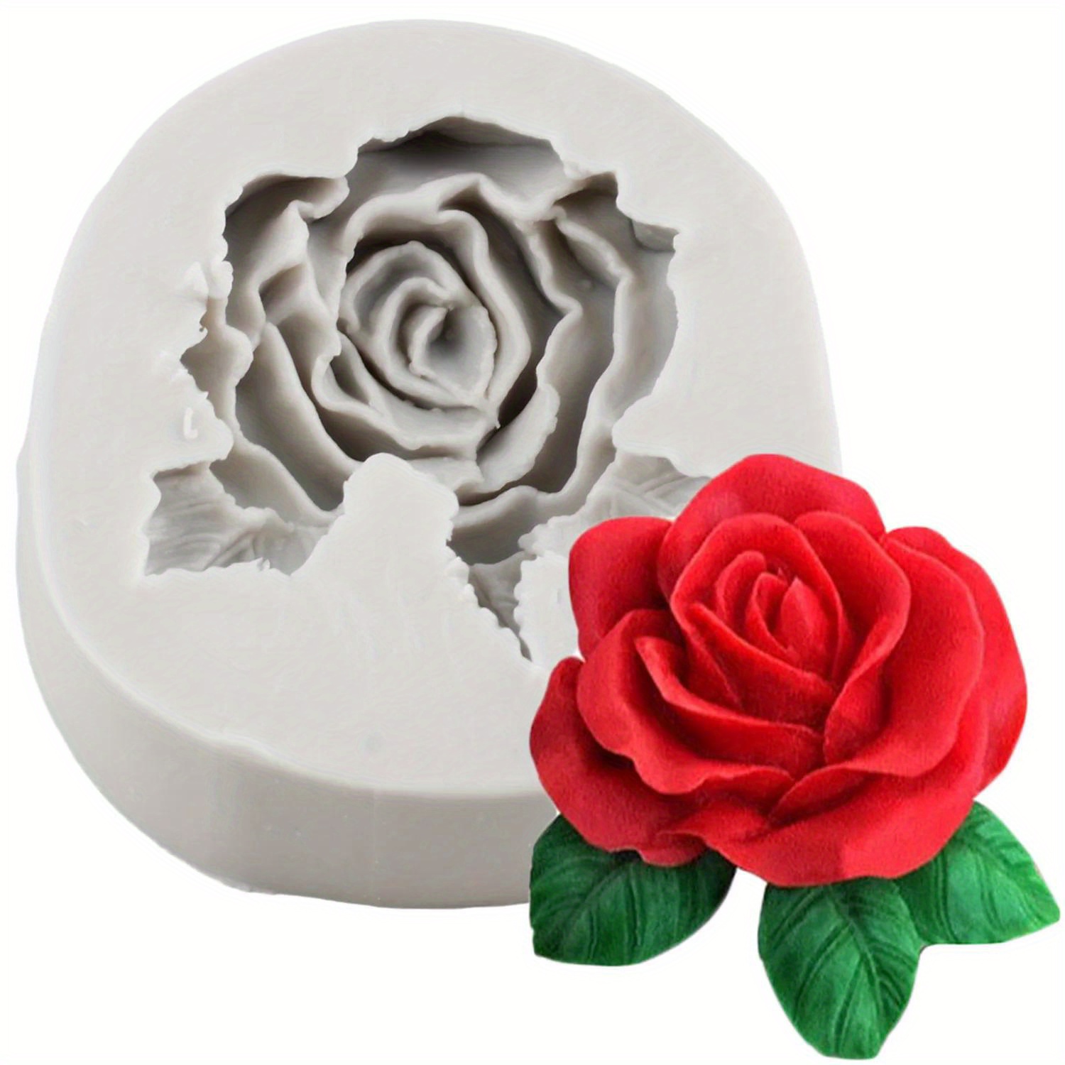 Rose silicone mold for fondant or chocolate or cake decoration