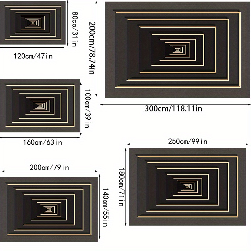 Alfombra Negra, Alfombra De Sala Y Dormitorio 160cm*200cm