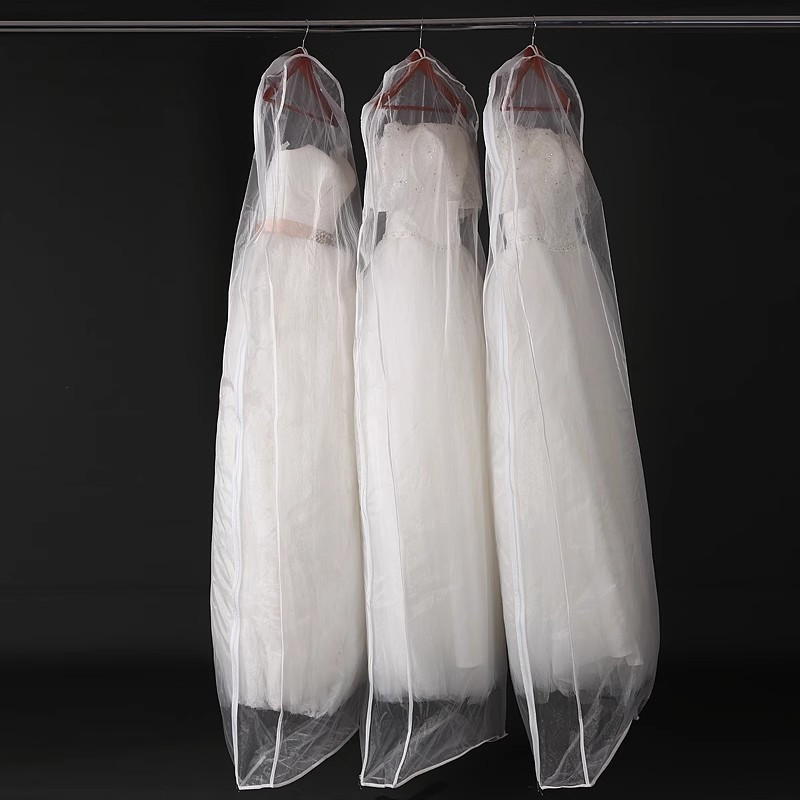 1pc wedding dress dust cover bags transparent hanging clothes storage bags for dress portable garment bags household storage organizer for bedroom closet wardrobe home dorm details 2