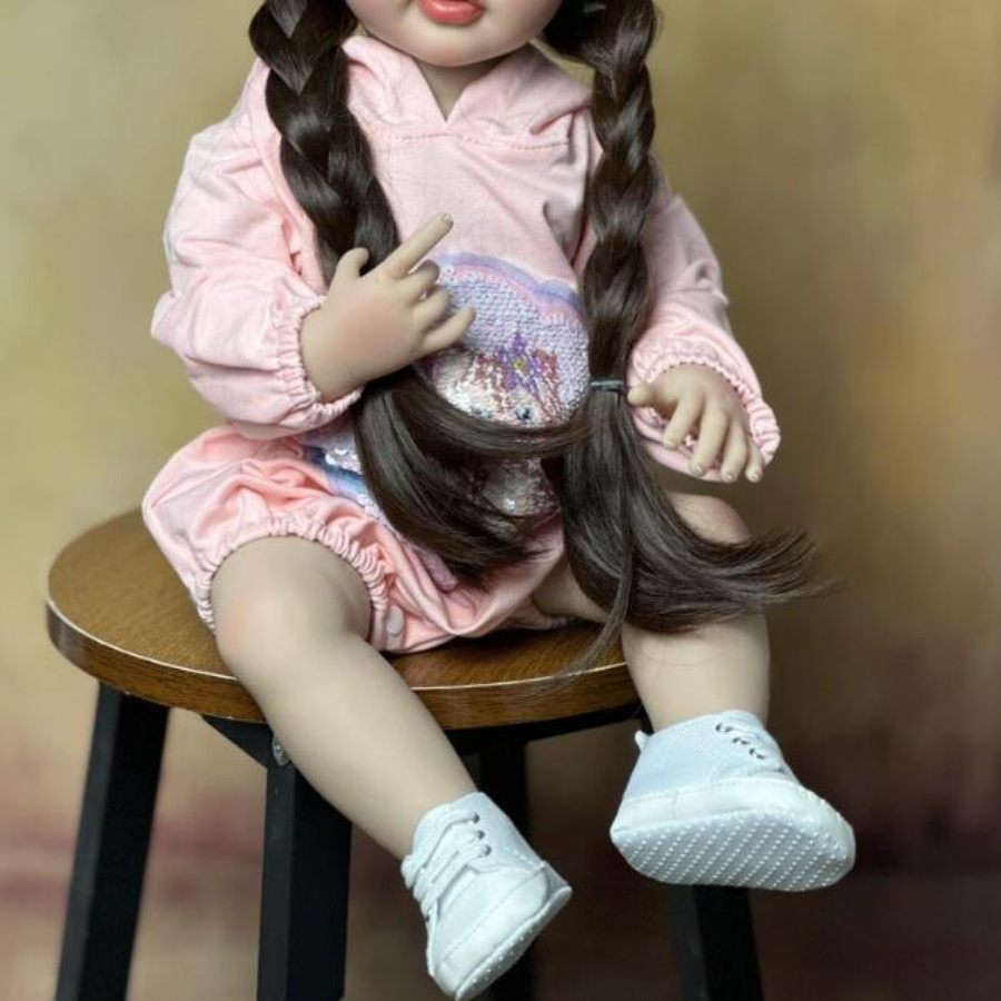  Pinky Reborn Baby Dolls 22 Inch 55CM Realistic Reborn Toddler  Girls Doll Full Body Silicone Doll Toy Gift : Toys & Games