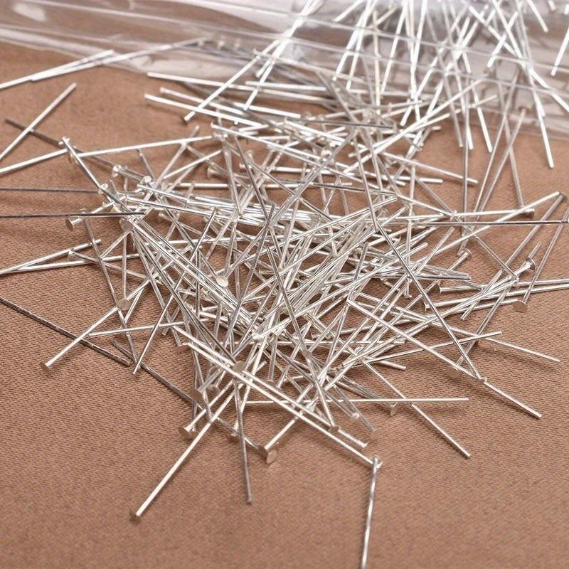 400pcs/box Flat Head Pins Earrings Findings Needles For Jewelry