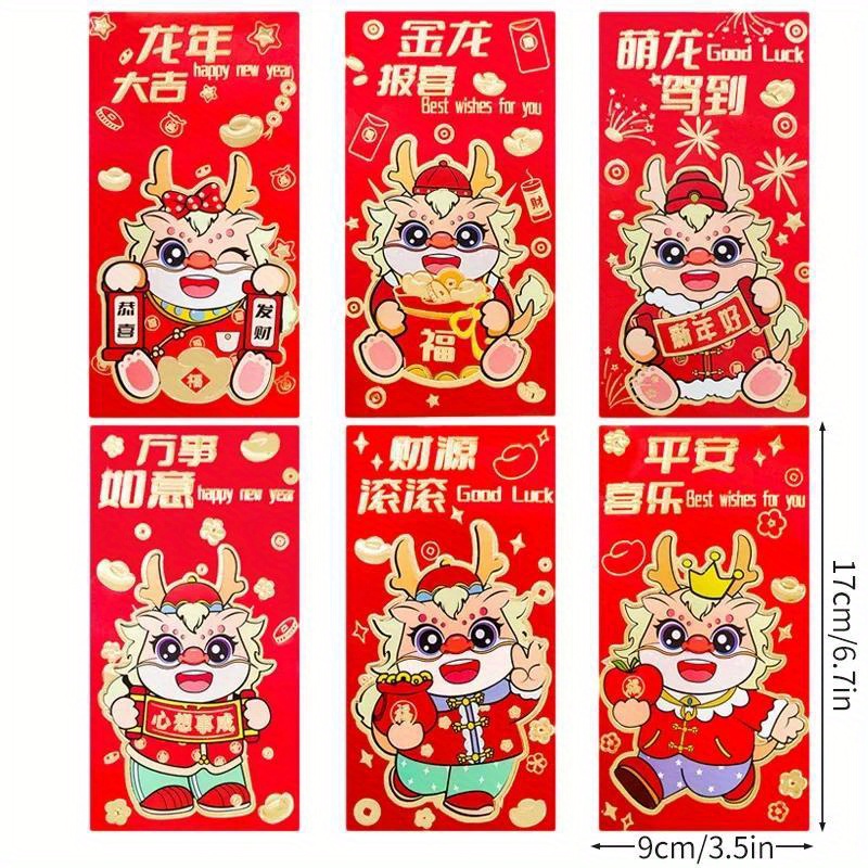 Red Envelope Chinese New Year 2024 Dragon Year Red Pocket - Temu