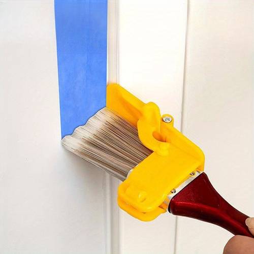 1pc red blue edging color separation paint brush portable and durable lightweight cleaning brush tough painting brush with wooden handle diy tool for framing walls ceiling edge decoration