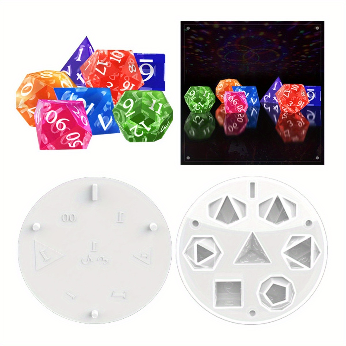 Dice Molds for Resin, Set of 2 Extra Large Resin Molds Silicone 4inch,  Jumbo D20 D8 Dice Molds with Number, Silicone Molds for Epoxy Resin, Dice  Collection, Night Light, Christmas Gift