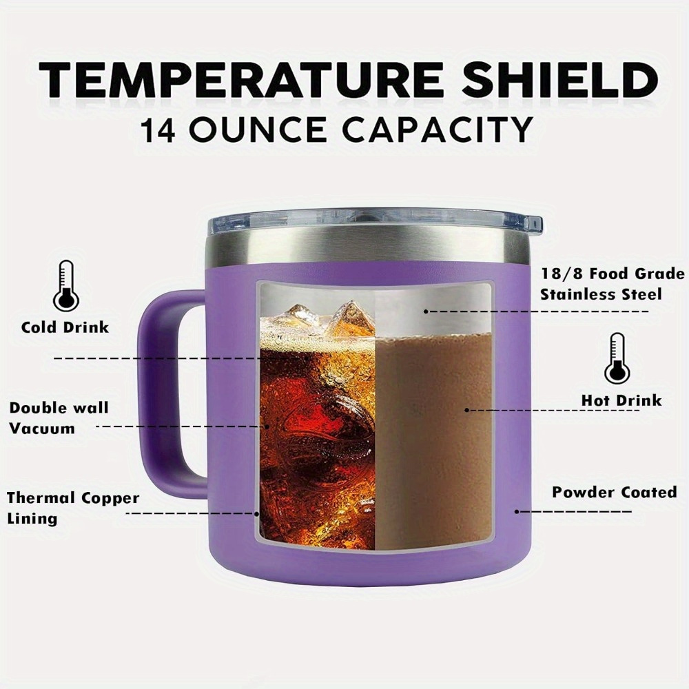 Shatterproof Stainless Steel Water Cup Leakproof Insulated Coffee Cup 14oz