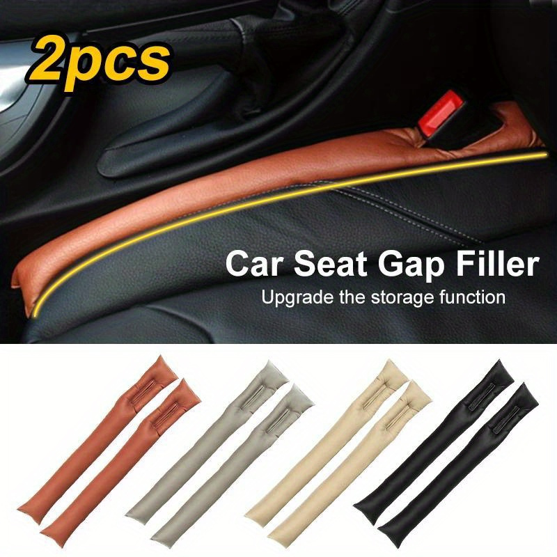 2 Pcs Car Seat Gap Plugs Car Seat Gap Fillers PU Leather Console Leak-proof  Strip
