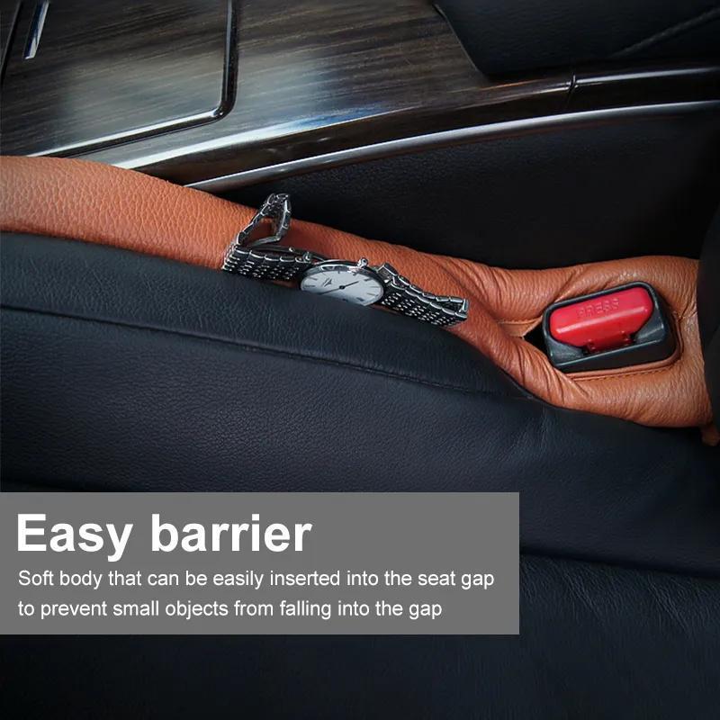 Beige Car Seat Gap Filler Pocket Auto Seat Leak Stop Pad Soft Padding  Storage