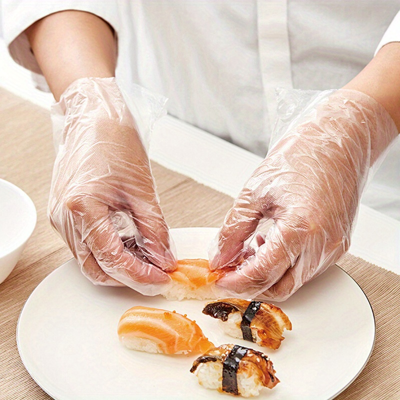 300 PIEZAS guantes desechables de plástico transparente restaurante  servicio doméstico catering higiene