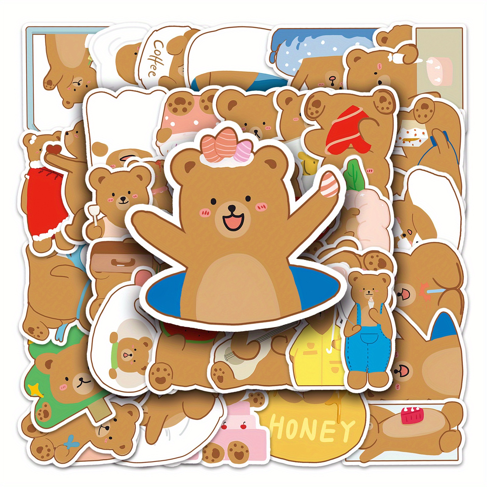  Cute Korean Bear Stickers Gifts for Girls Kids and Teens,  100pcs/Pack Small Kawaii Rilakkuma Stickers, Vinyl Waterproof Lovely  Aesthetic Stickers Decals for Laptop Water Bottles Phone Scrapbooking :  Electronics