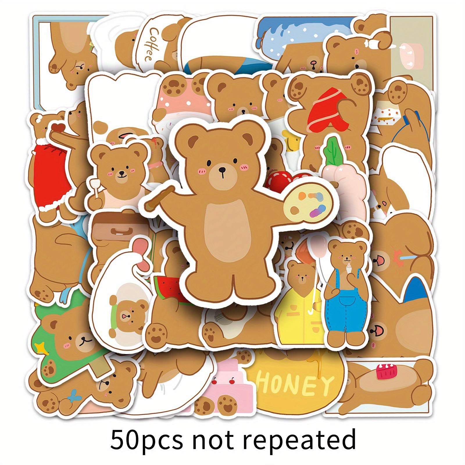 50pcs cute cartoon polar bear stickers