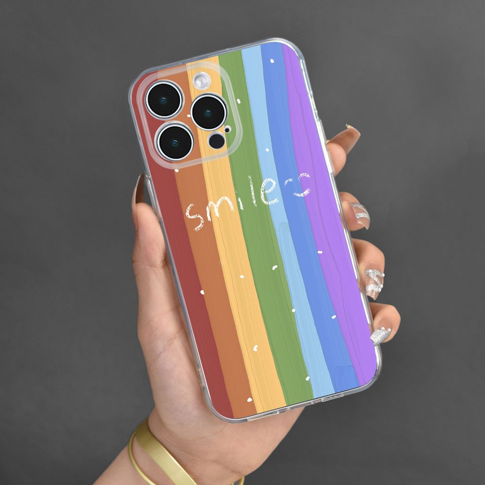 

Rainbow Graphic Protective Phone Case For Iphone 11/12/13/14/12 Pro Max/11 Pro/14 Pro/15/xs Max/x/xr/7/8/8 Plus, Gift For Birthday, Girlfriend, Boyfriend