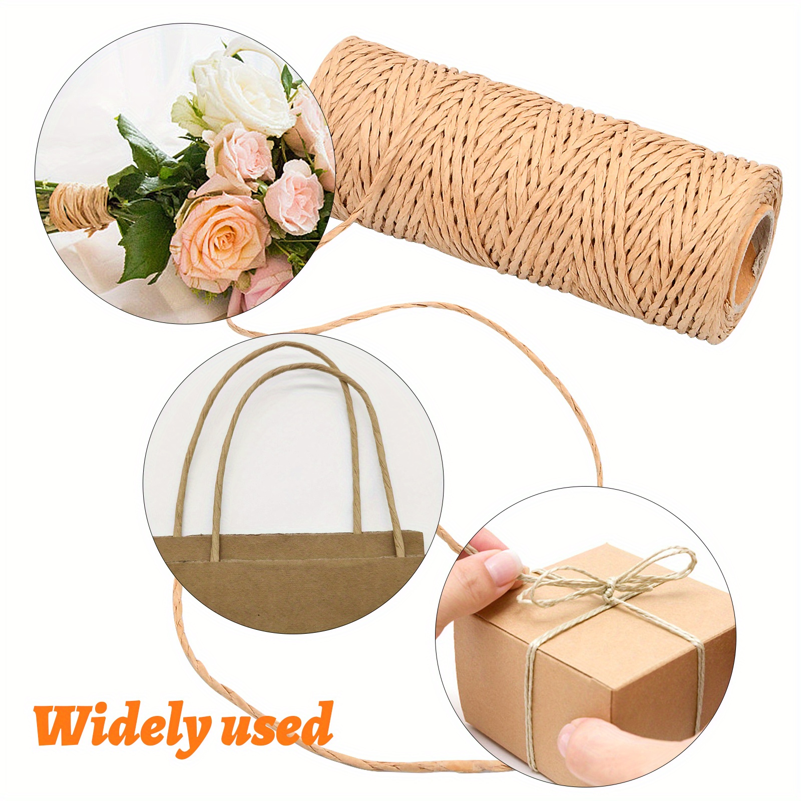 Natural Raffia Paper Ribbon Perfect For Florist Bouquets - Temu