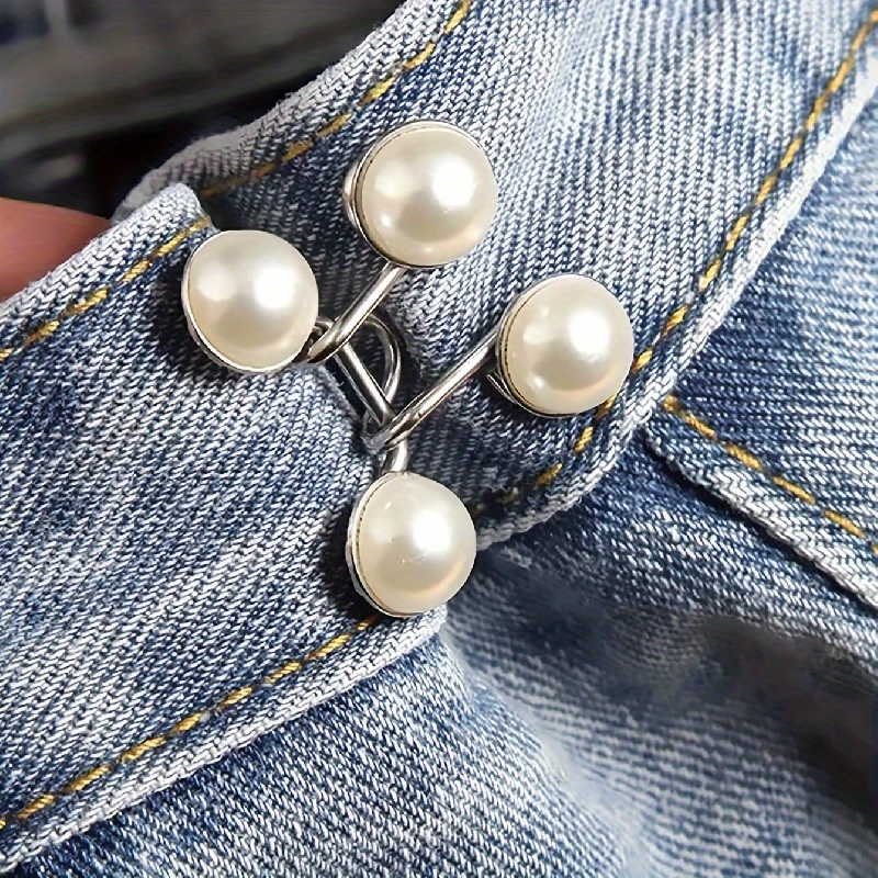 12 Sets Button Pins for Loose Jeans, No Sew and No Tools Instant  Replacement Snap Tack Pant Button, Ceryvop Reusable and Adjustable Metal  Pants Button
