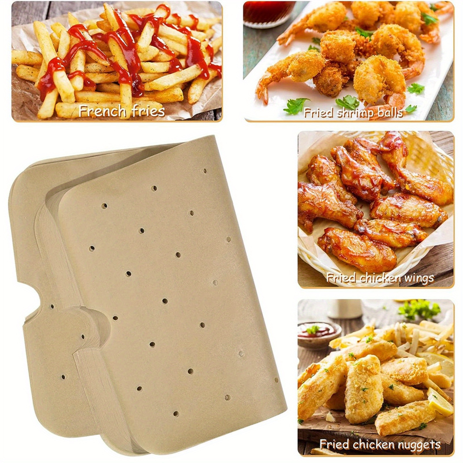 Air Fryer Disposable Paper Liners Rectangle Kitchen - Temu