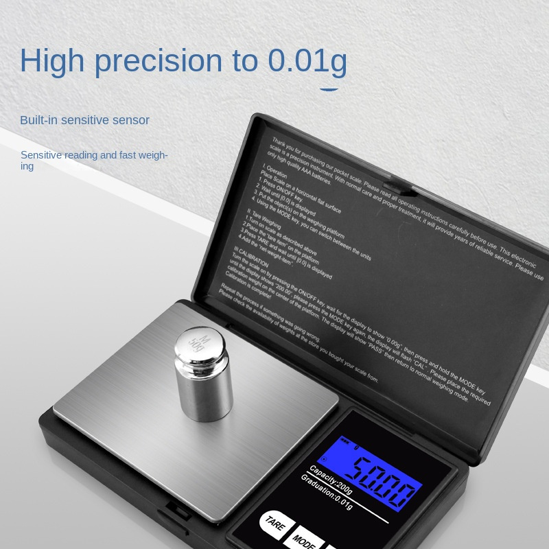 

1pc Portable Mini Electronic Scale Jewelry Scale Micro Pocket Scale-high Precision 0.01g Electronic Scale