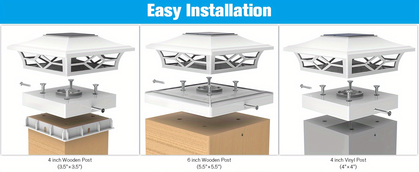 2/4パックのソーラーポストキャップライト 屋外用フェンスポスト
