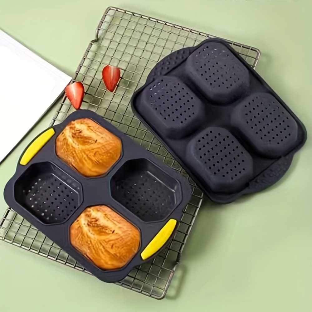 1pc, Mini Loaf Pan, 12.2''x8.3'', 9 Cavity Silicone Baking Mold For Mini  Loaf Cake And Bread, Meatloaf, Cornbread, Brownie, Muffin, Rectangle Soap