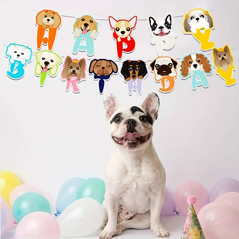 13 Pezzi Di Bandiera Di Compleanno A Tema Cane Carino Con Cuccioli Per La  Decorazione Della Festa Di Compleanno Del Tuo Animale Domestico