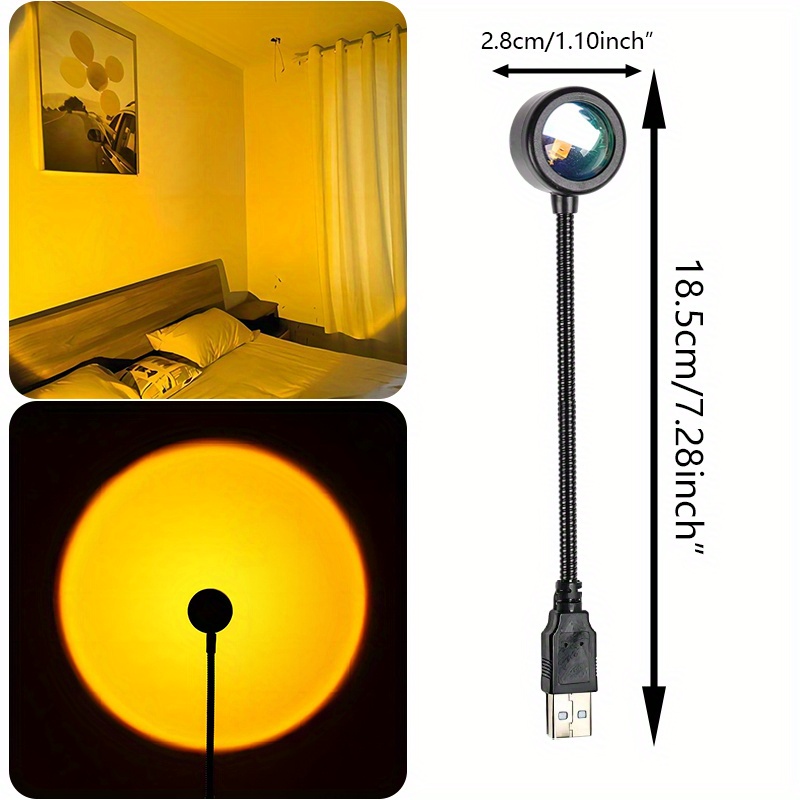 Led Usb Sunset Lamp Projector 7 Colors Atmosphere Lamp - Temu Kuwait