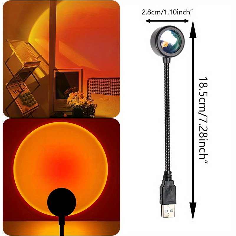 Led USB Sunset Lamp Projector Home Decor Night Light Portable Mood