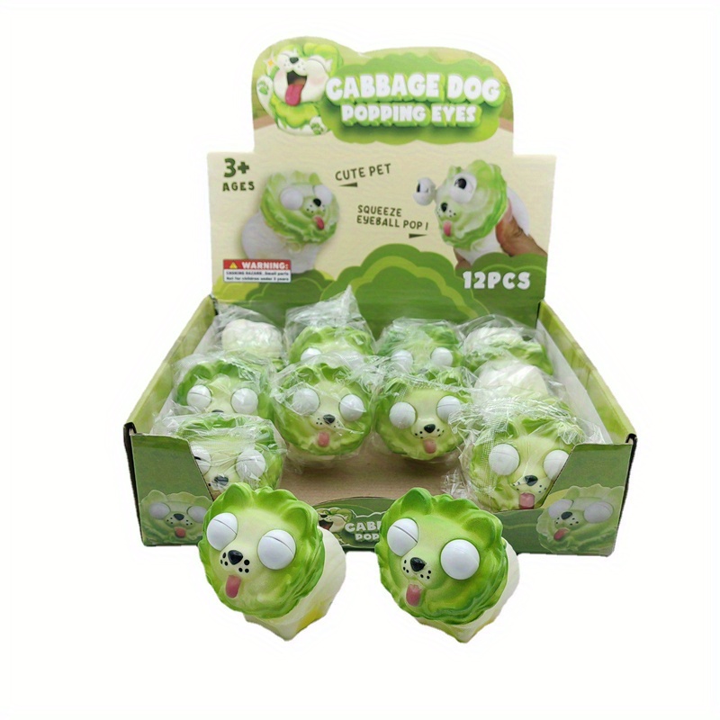 3pcs Vegetable Dog Decompressing Toys Exploding Eyes Squeezing Creativity