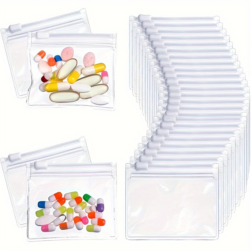 Pill Pouch Bags Zippered Pill Pouch Set Reusable Translucent Medicine  Organizer Self Sealing Medicine Bag Travel Plastic Pill Bags with Slide  Lock