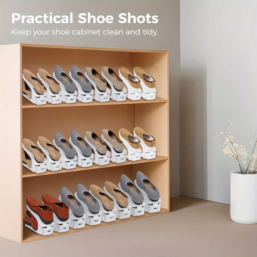 Shoe Slots Double Layer Plastic Space Saver Holder Shoes Box