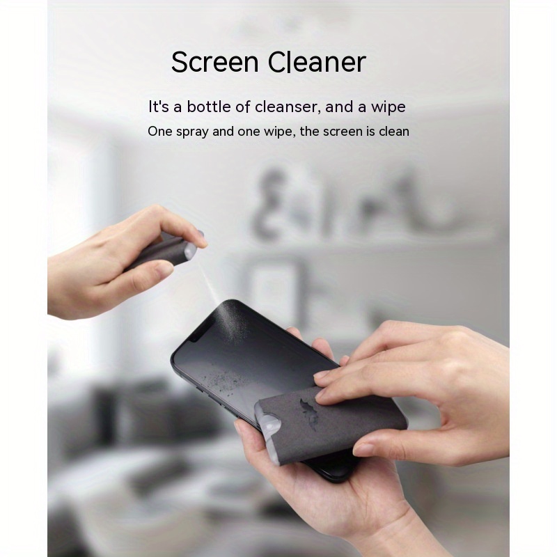 2in1 Microfiber Screen Cleaner Spray Bottle Set Mobile Phone - Temu