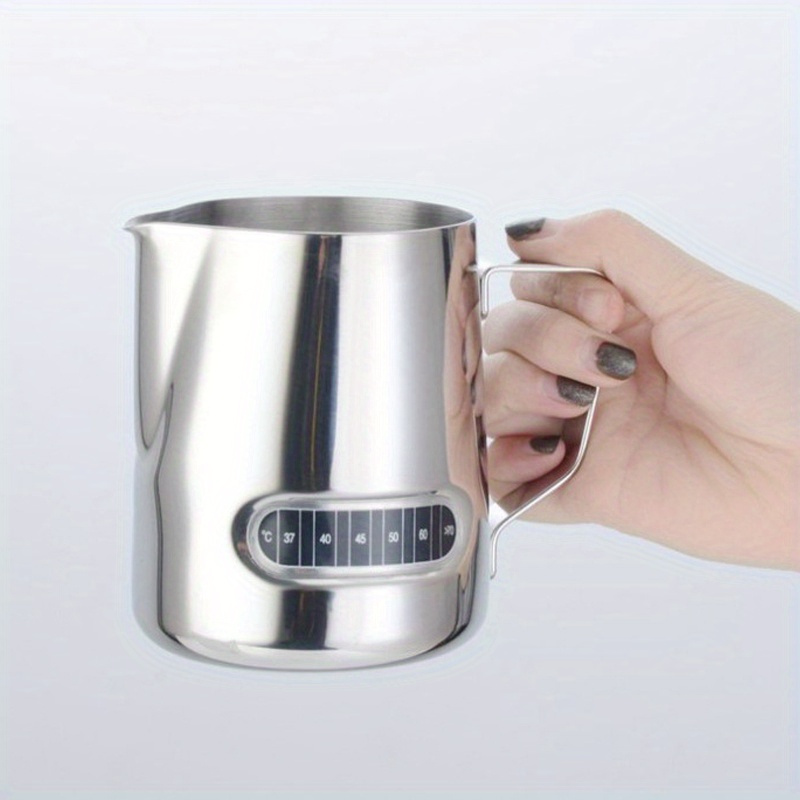 1pc Milk Frothing Pitcher, Stainless Steel Manual Milk Frother For  Household