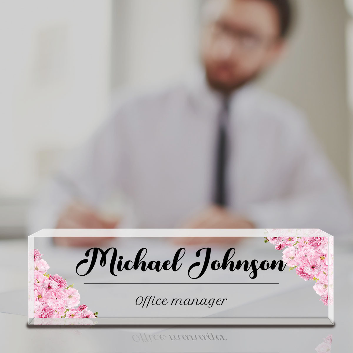 Desk Name Plate Personalized, Custom Name Plate for Desk, Office Desk Decor  for Women Men, Acrylic Desk Accessories, Office Gifts for Boss Nurse