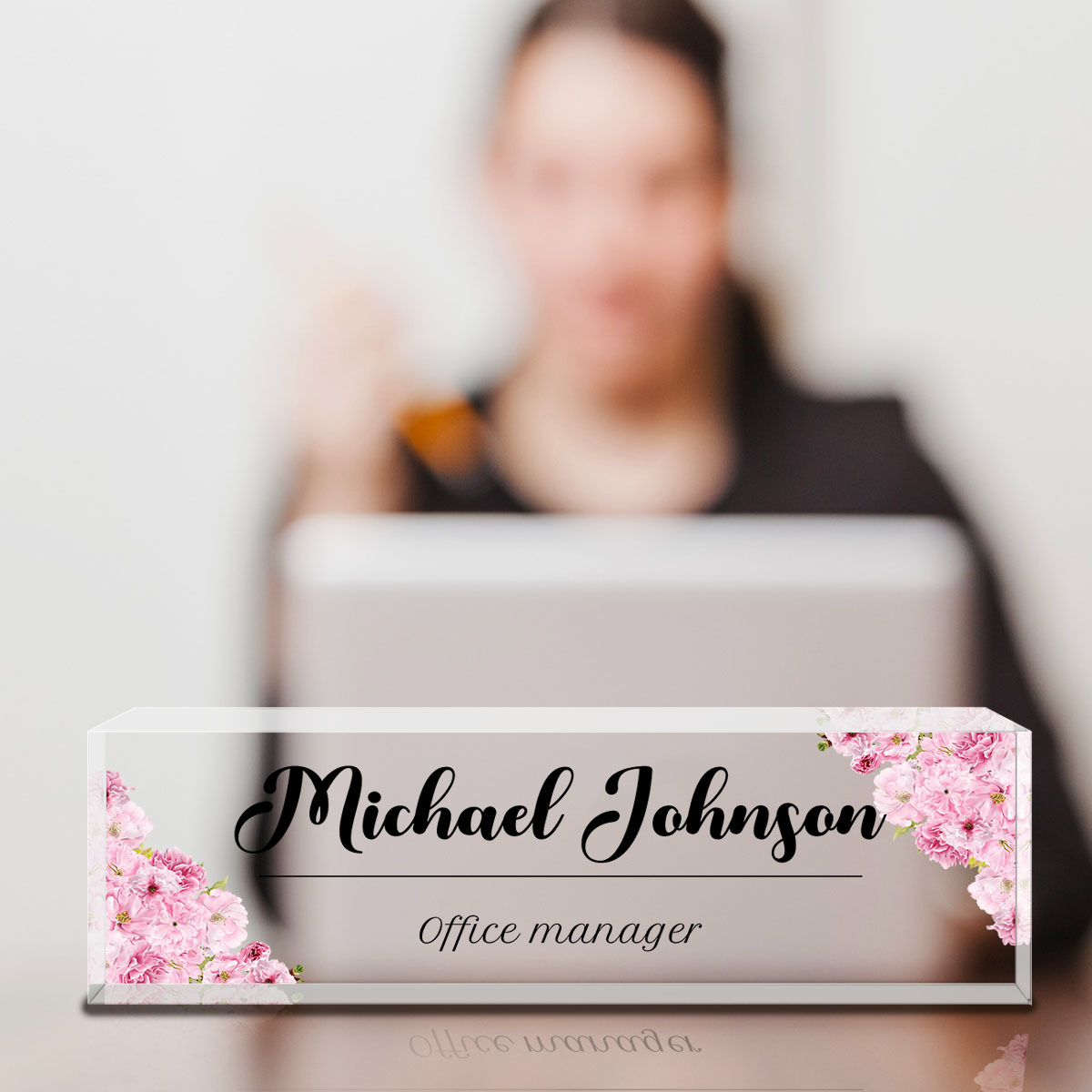 Desk Name Plate Personalized, Custom Name Plate for Desk, Office Desk Decor  for Women Men, Acrylic Desk Accessories, Office Gifts for Boss Nurse