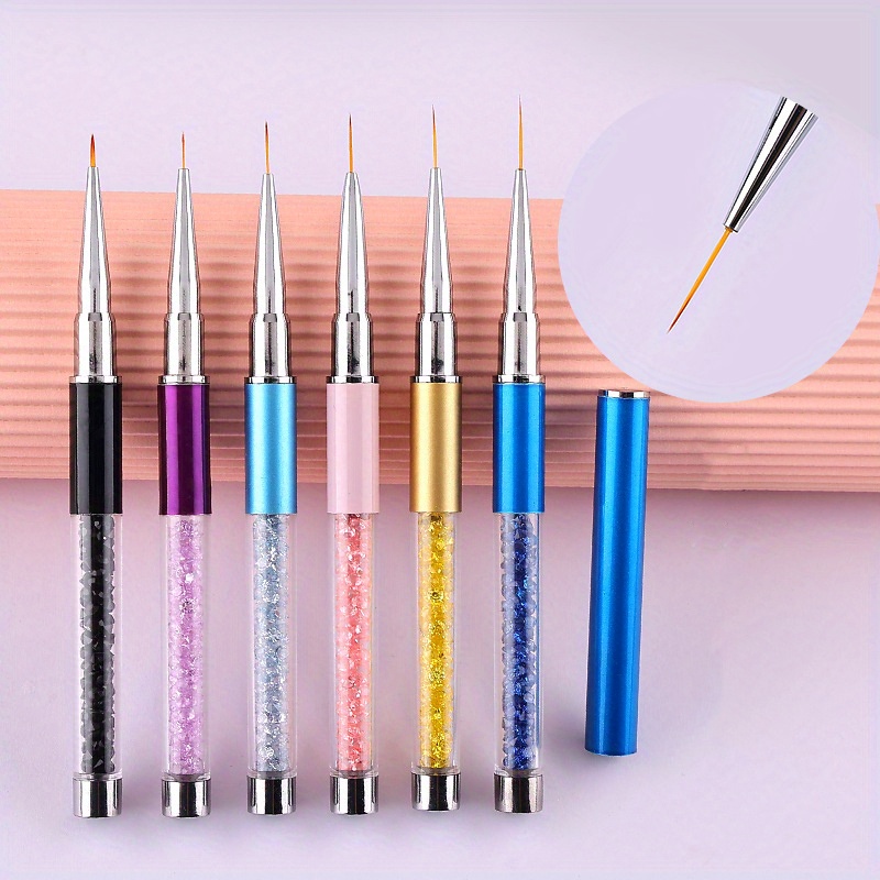 BQAN 5Pcs Nail Art Silicone Pens Acrylic Handle Gel Nail Art Carving  Drawing Brushes