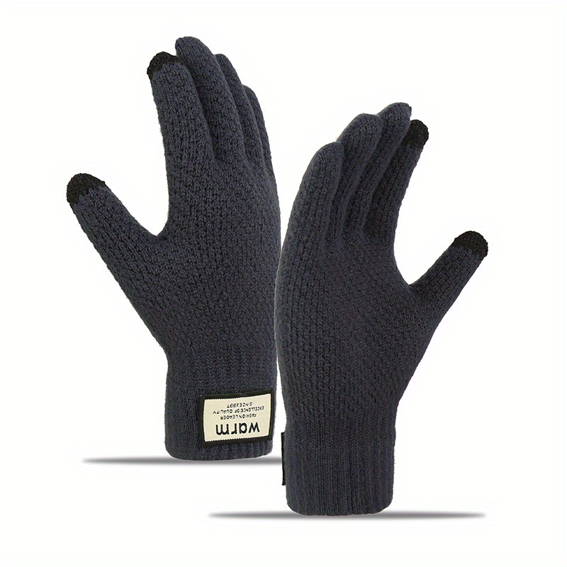 Non slip Knitted Warm Gloves Winter Plush Windproof Gloves - Temu