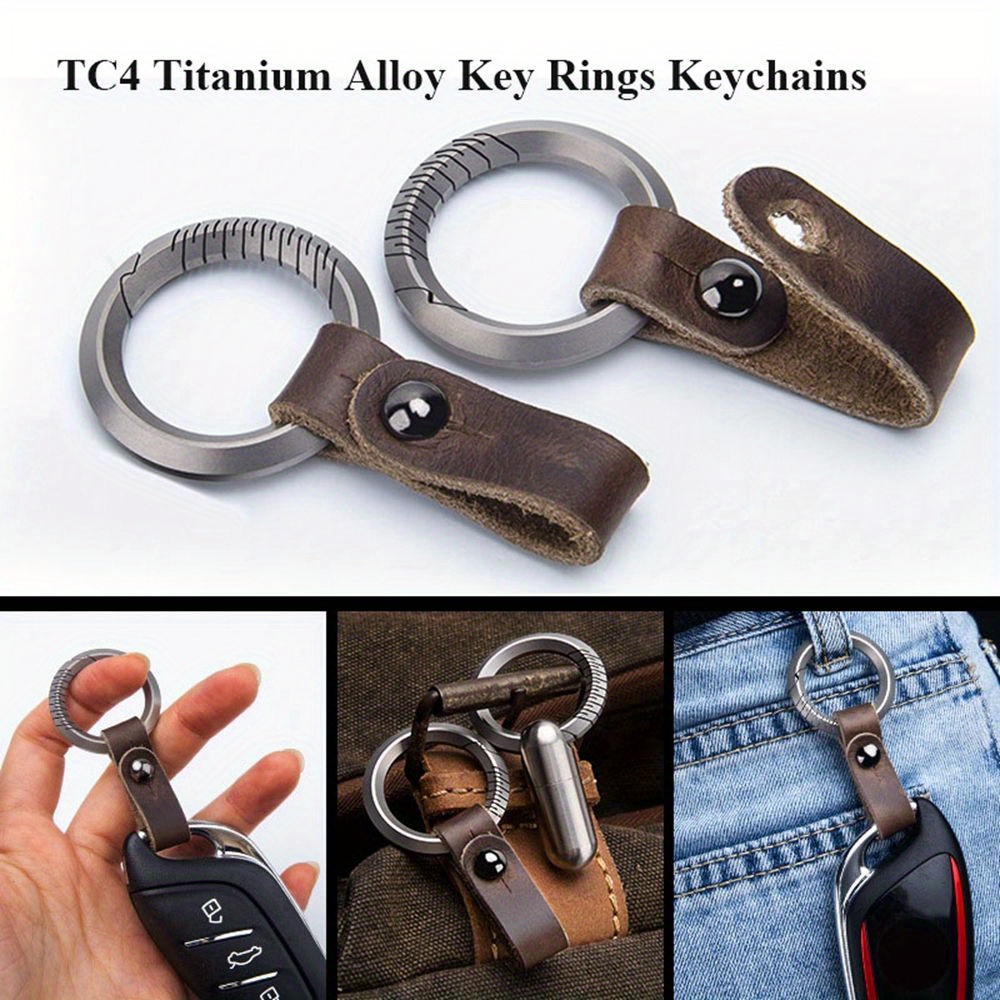 1Pc New Titanium Key Ring Super Lightweight Keychains Buckle Pendant Man  Car Keychain Male Creativity Gift Outdoor Tool Color: 10mm