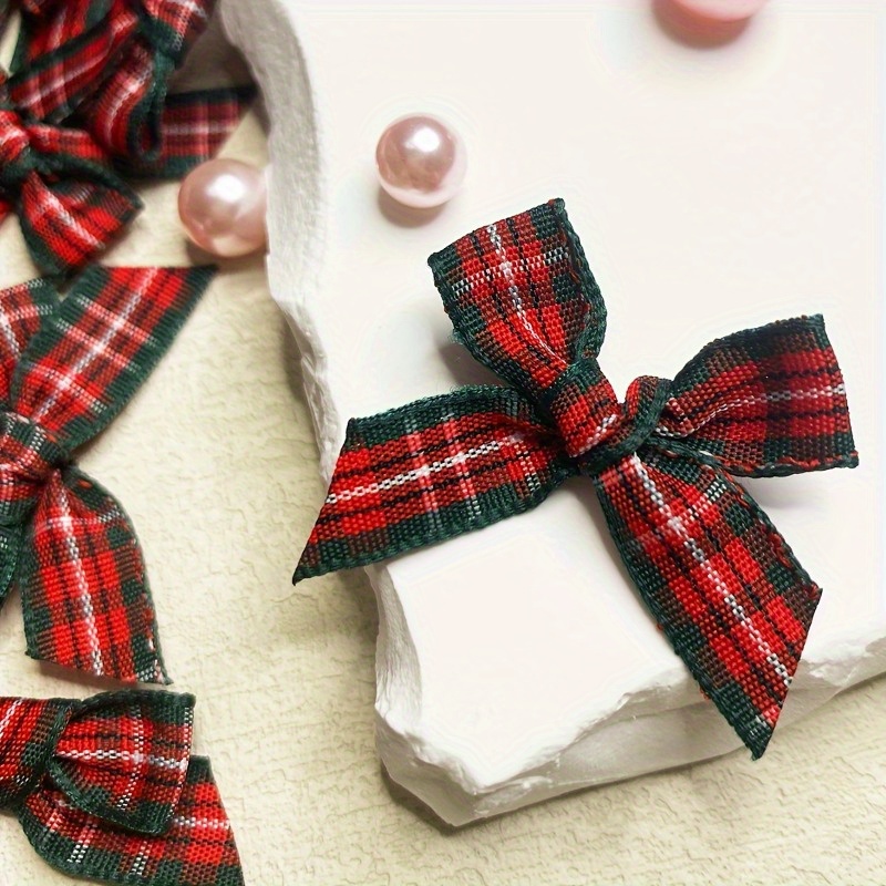 

50pcs, Diy Plaid Small Bow Home Gift Decoration Accessories, Scene Decor, Room Decor, Home Decor, Holiday Party Decor, Halloween Decor