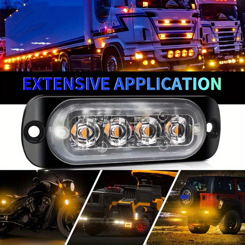 12W 4 LED Voorruit Waarschuwingslicht Auto Noodlichten Truck Stroboscoop  Lichtbalk Voor 12V DC S4 Van 8,47 €