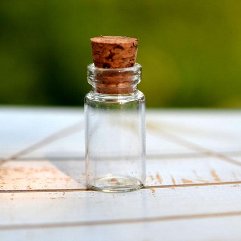  Botellas de cristal pequeñas de 0.1 fl oz con tapón de corcho.  Botella de deseos para bodas, fiestas, bricolaje, etc. : Hogar y Cocina