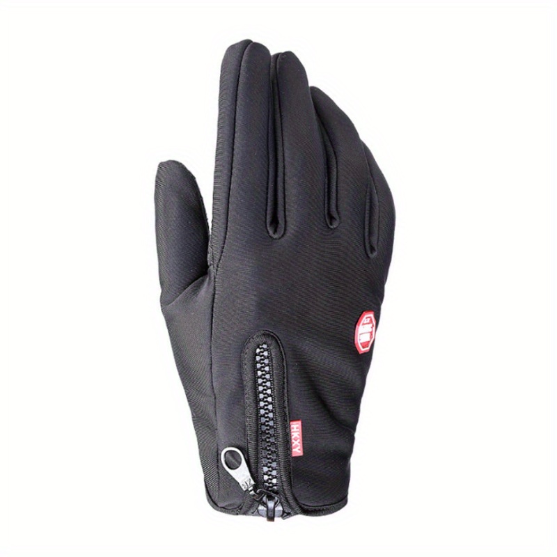 Winter Waterproof Warm Gloves Short Adjustable Zipper Touch - Temu