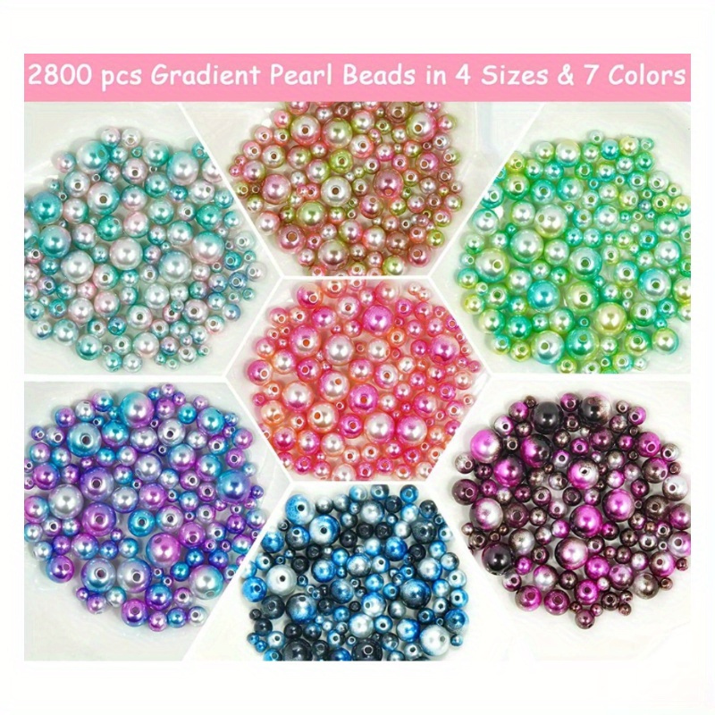 Mixed Size No Holes Mermaid Beads Symphony Gradient Color - Temu