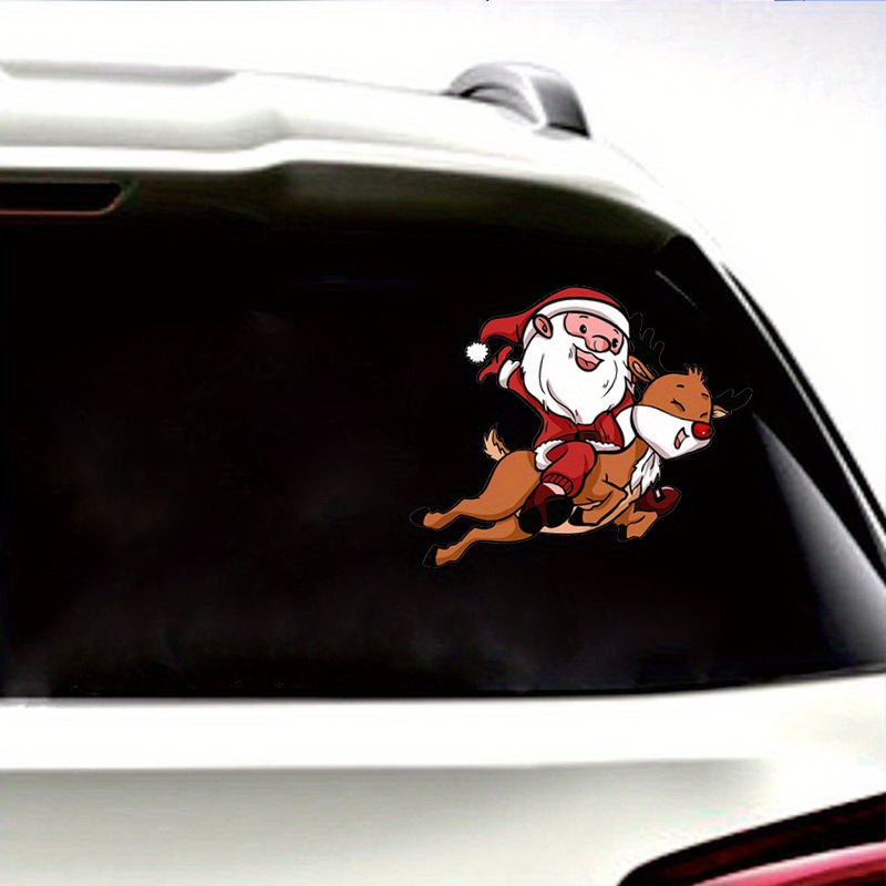 Weihnachten Santa Claus Elch Cartoon Autoaufkleber Dekor - Temu