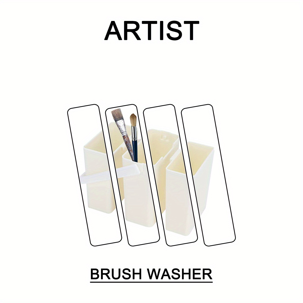 Baril de brosse de lavage multifonctionnel avec Palette, brosse artistique,  baril de peinture à l'aquarelle