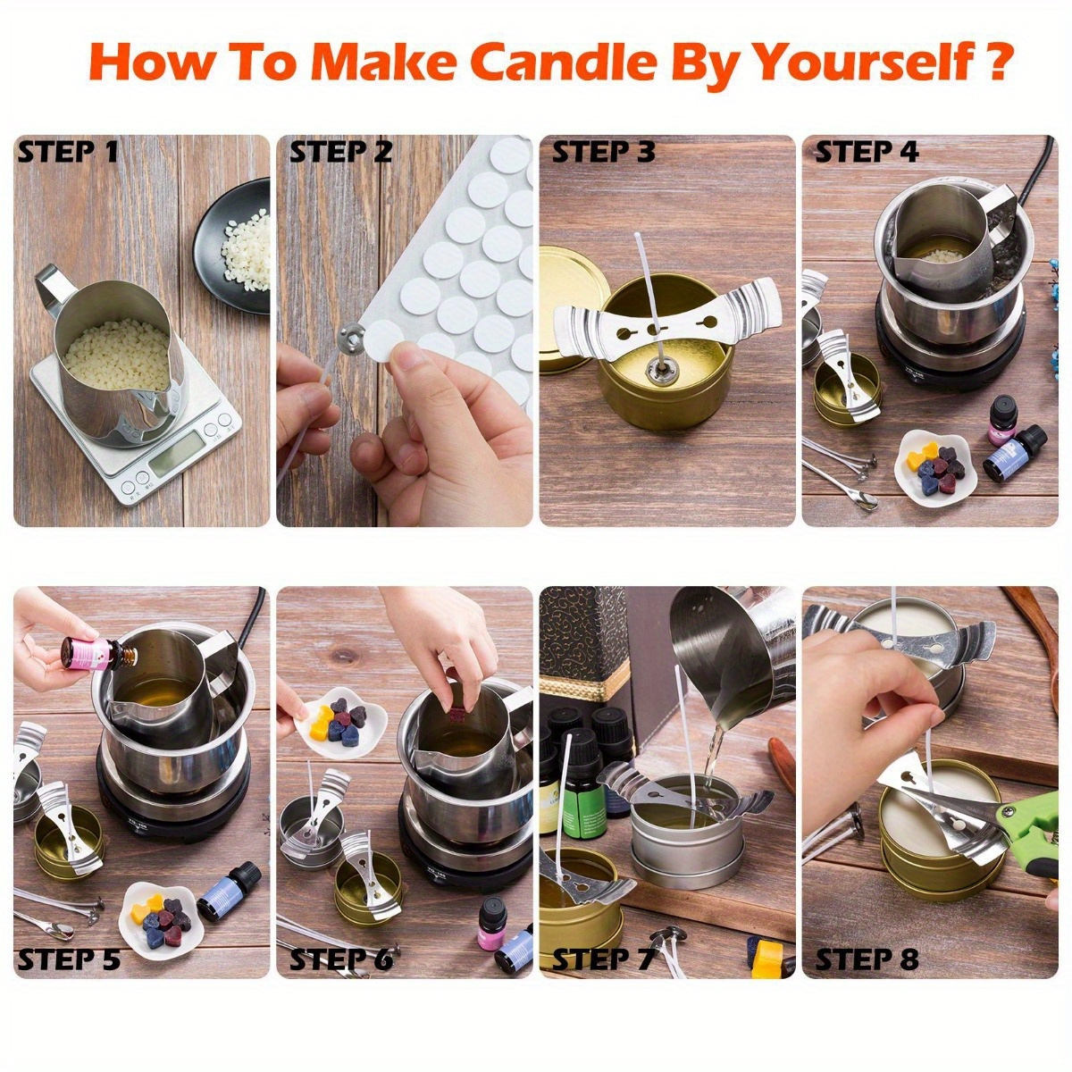 Diy Candle Making Kit Diy Aromatherapy Candle Material Kit - Temu