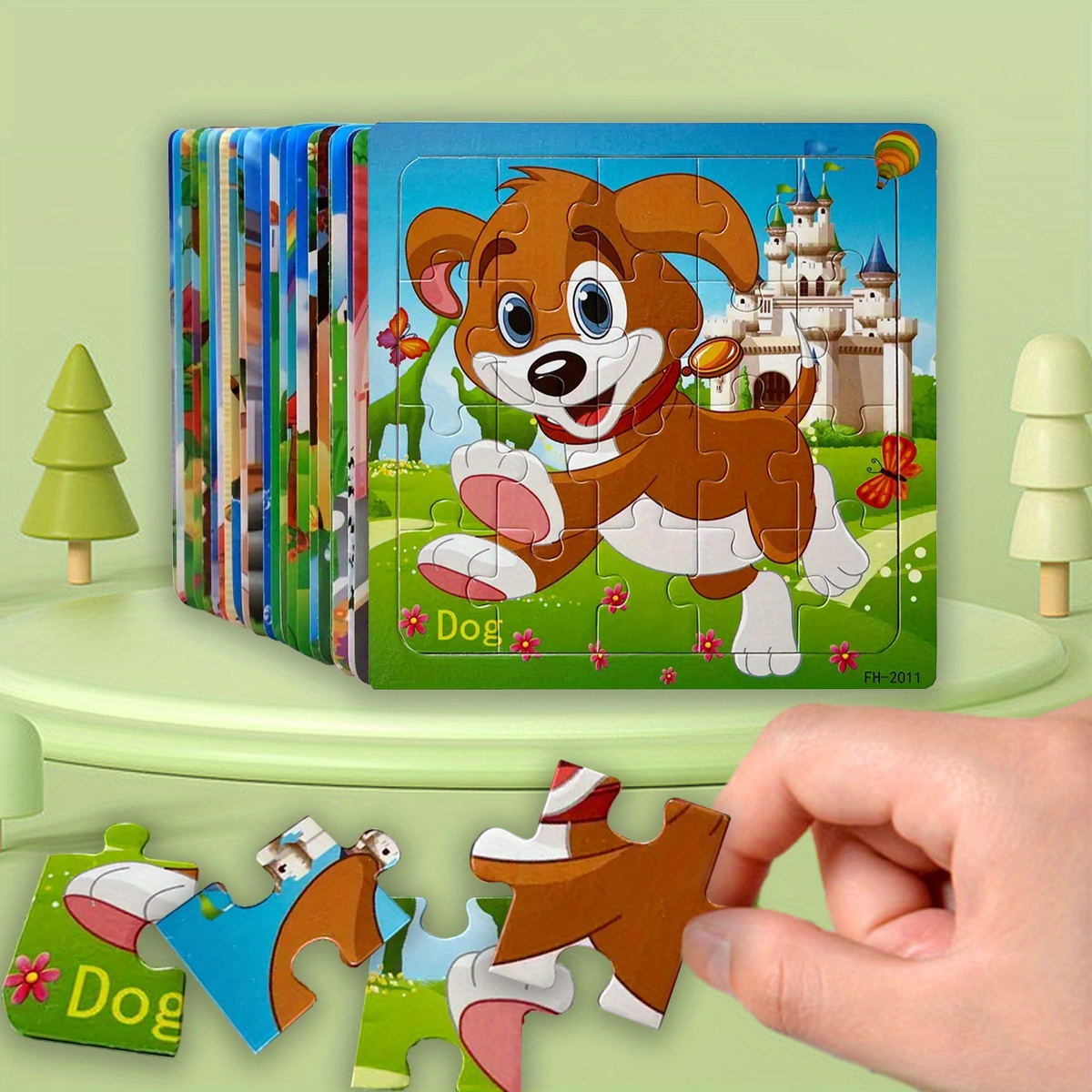 Puzzle en Bois de Dessin Animé pour Enfant de 11×11 cm, Circulation des  Animaux, Tangram, Jouet Éducatif, Cadeaux – Destockage