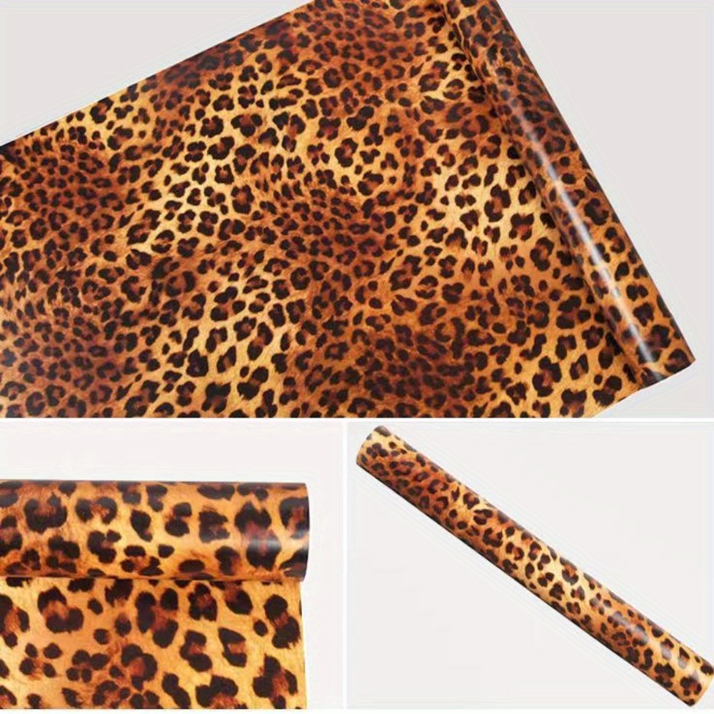 Animal Print Leopard Light Natural Peel and Stick Vinyl Wallpaper