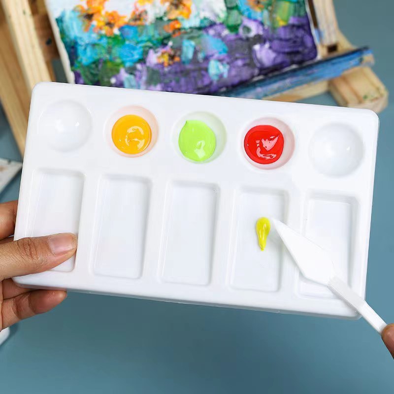 10-Well Plastic Rectangular Artist Painting Palette - Art Paint Mixing  Tray, Kid