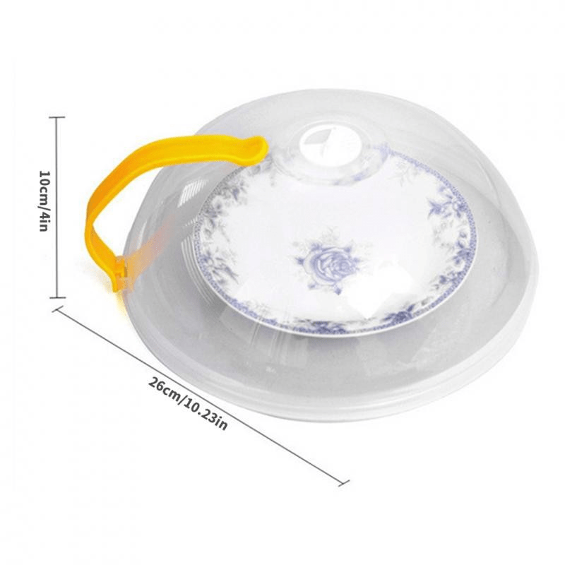 1pc Microwave Oven Splatter Guard Transparent Food Cover, Reusable