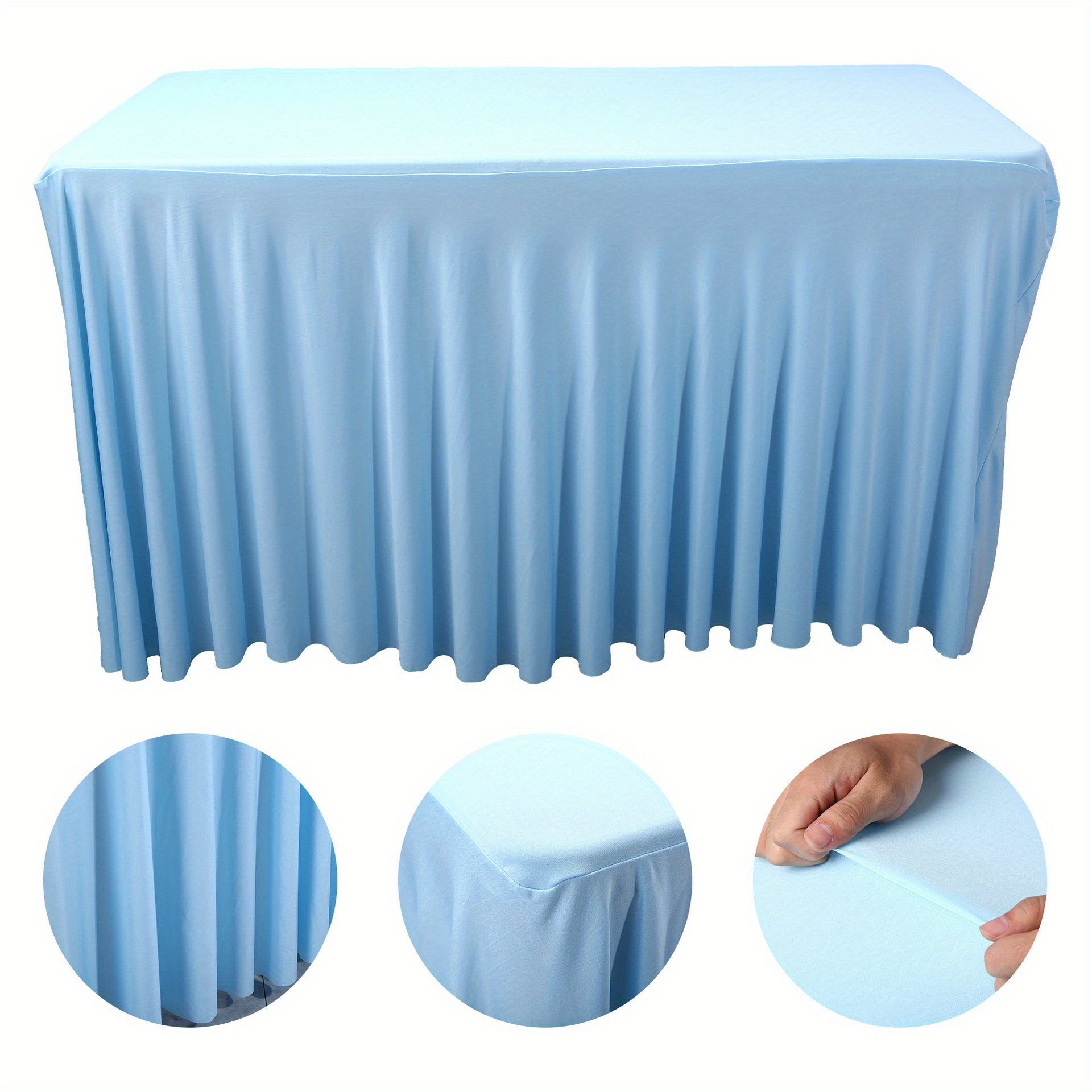 Light blue hotsell skirt table