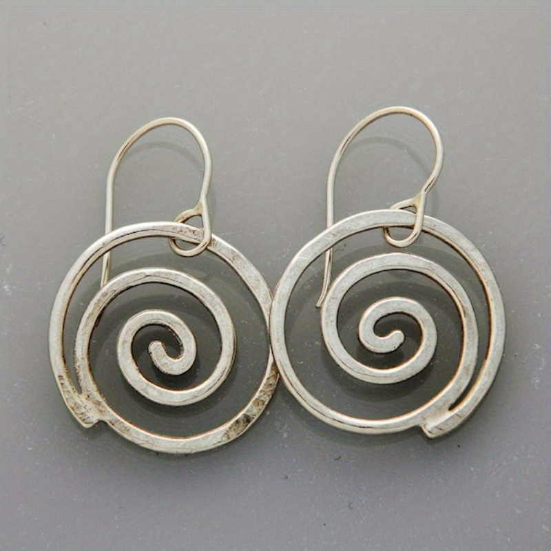 Boucles d'oreilles Pendantes, Argent 925, Feuille en spirale