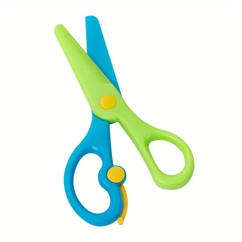 Anti-pinch Safety Scissors, All-plastic Straight Edge Scissors,  Kindergarten Scissors