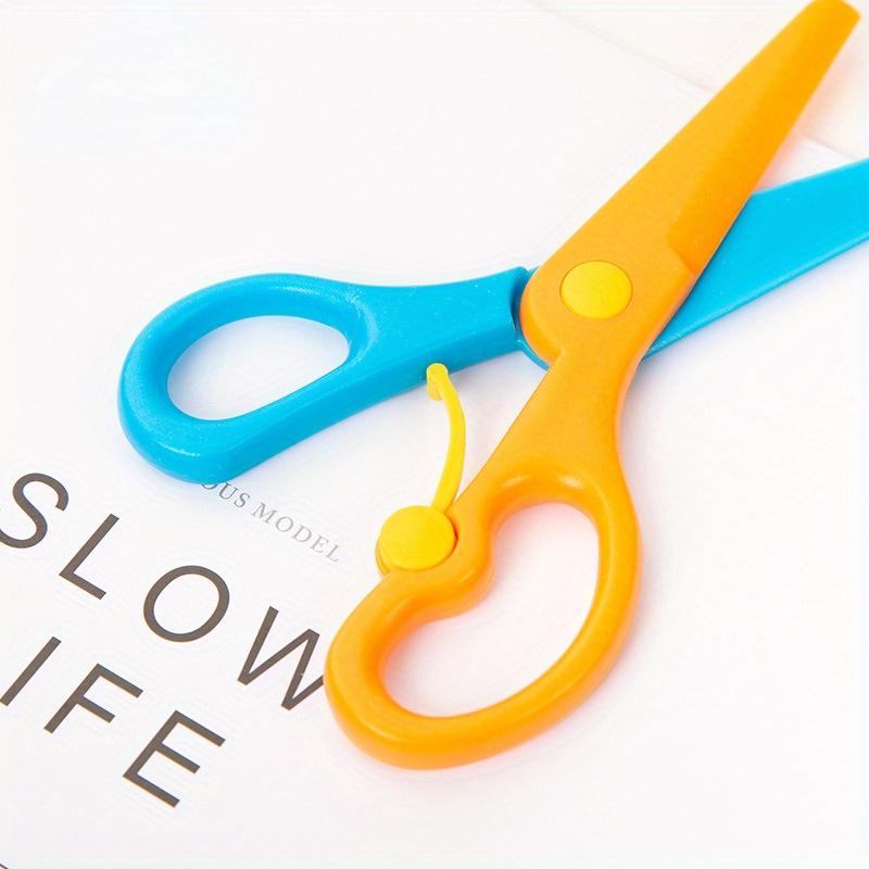 Anti-pinch Safety Scissors, All-plastic Straight Edge Scissors,  Kindergarten Scissors